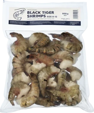 Black Tiger Scampi Hlso Ezp 8-12, 20% Glasering, 1kg