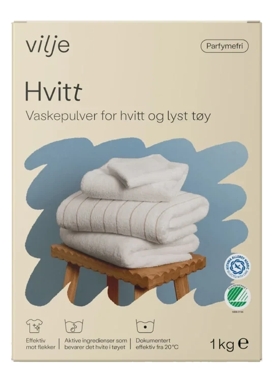 Tøyvask Pulver Hvitt 1kg Vilje
