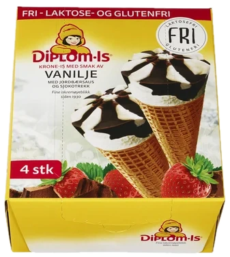 Fri Krone-is Sjoko & Jordbær 4pk