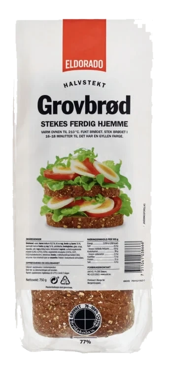 Grovbrød Lettstekt 750g Eldorado