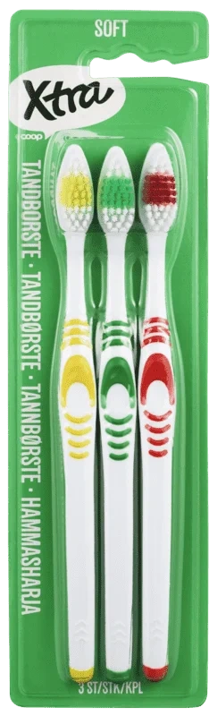 X-tra Tannbørste Soft 3pk