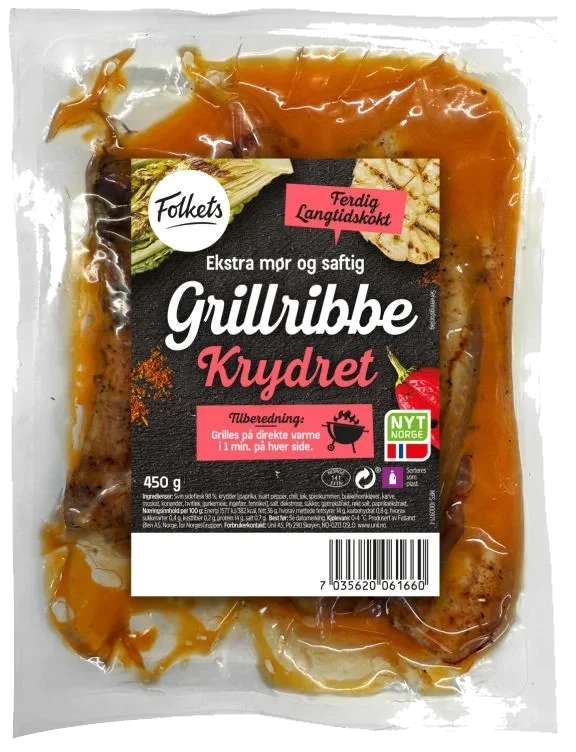 Svin Grillribbe Krydret Sous Vide 450g Folkets