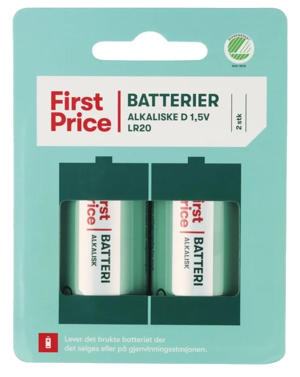 Batterier Lr20 1,5v 2pk First Price