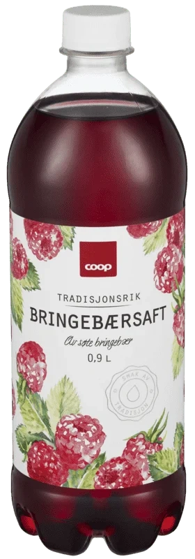 Coop Bringebærsaft 0,9l