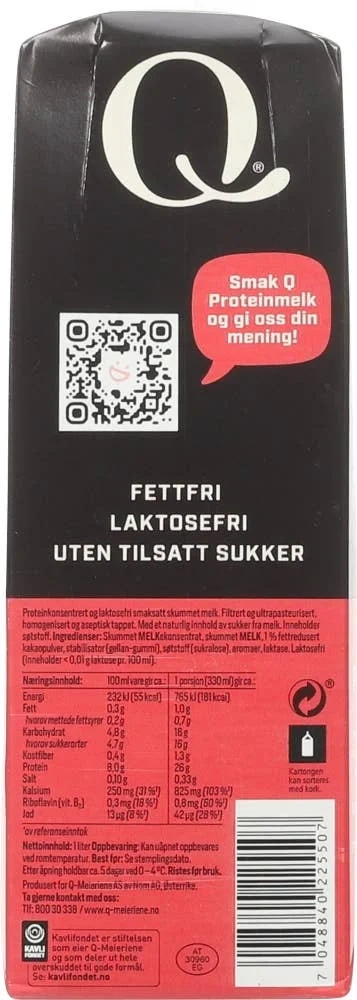 Q proteinmelk sjokolade