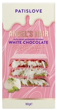 Angel's Hair White Chocolate Dried Raspberry Powder - Cotton Candy & Pistachio Cream