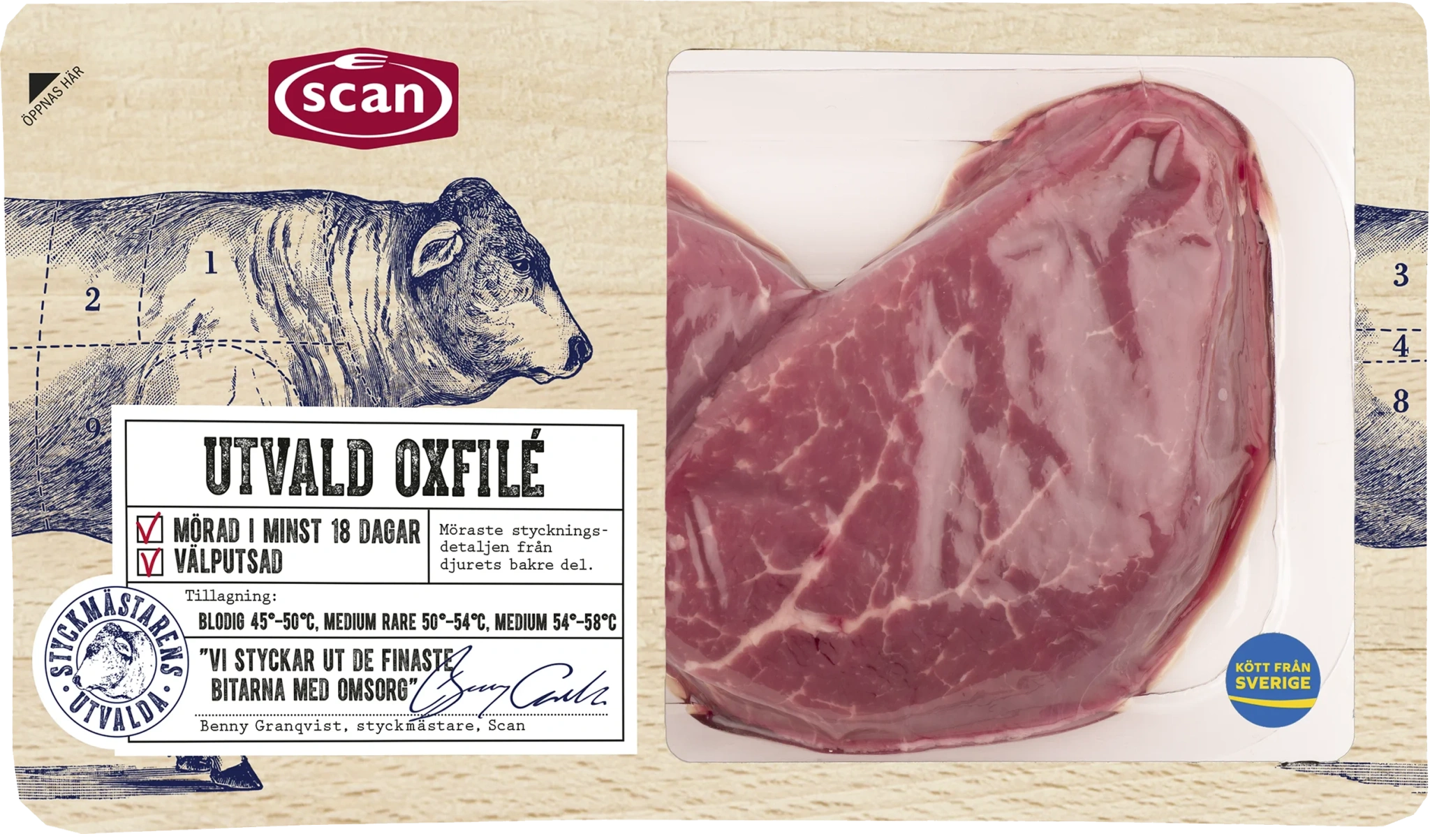 Oxfilé Färsk Utvald ca 270g Scan