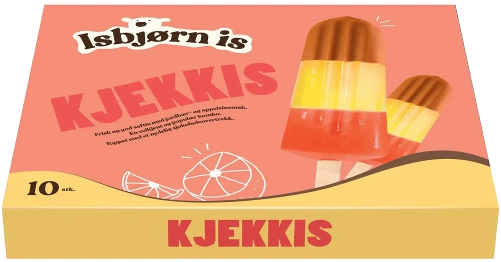 Kjekkis med appelsin og jordbær