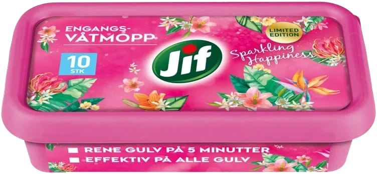 Jif Engangsvåtmopp Sparkling Happi 10stk