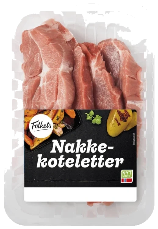 Svin Nakkekotelett 4pk Ca900g Folkets