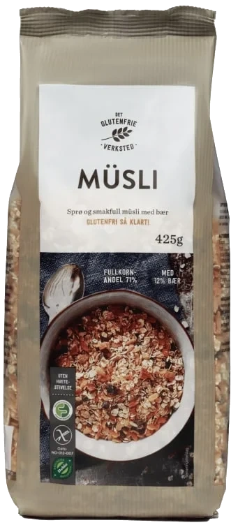 Muslimiks Med Bær Glutenfri Økologisk 425g