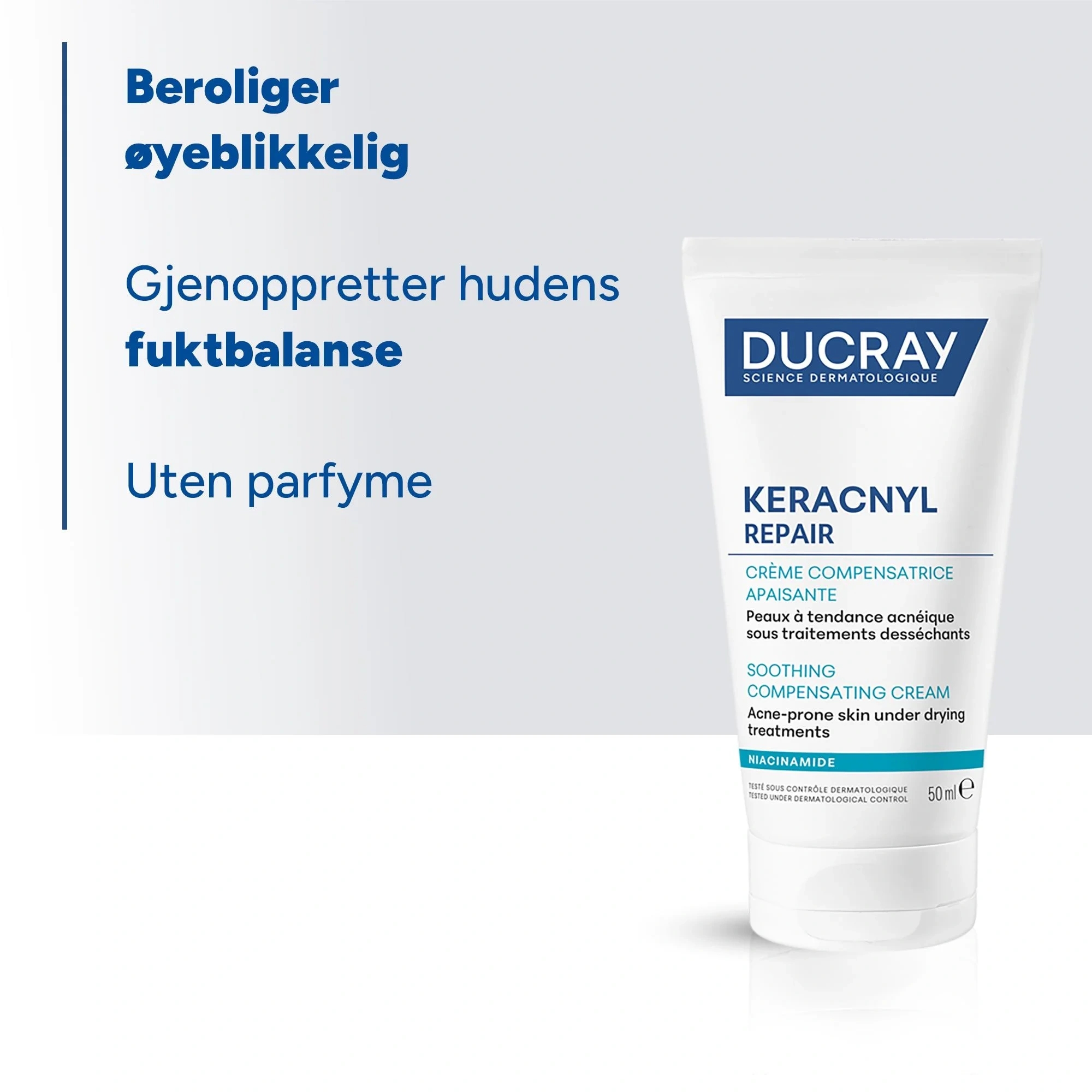 Ducray Keracnyl Compensatory Repair Cream, 50 ml