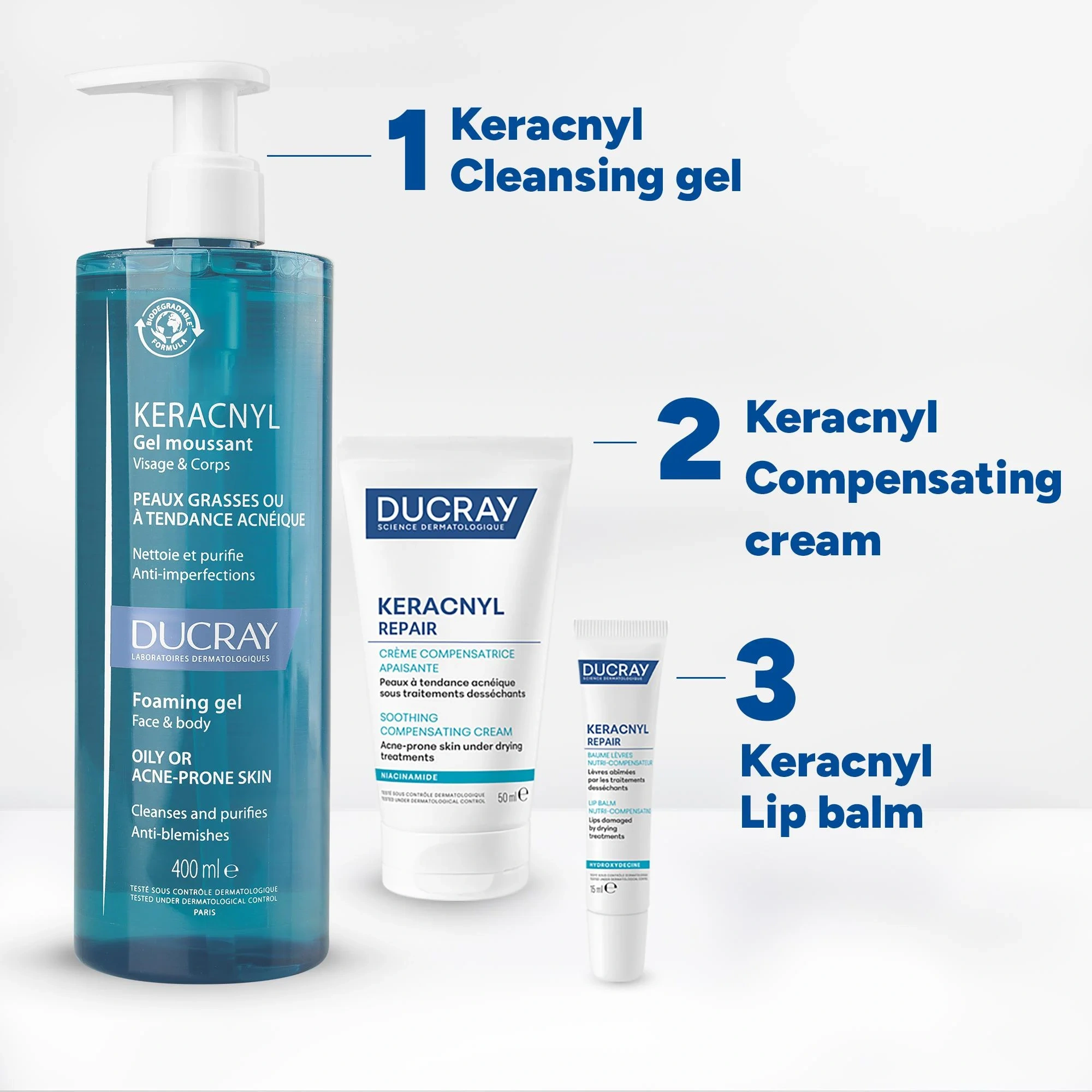 Ducray Keracnyl Compensatory Repair Cream, 50 ml