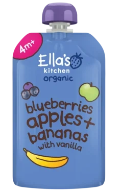 Ellas Kitchen Blueberries Apples Bananas + Vanilla Øko 4m 120g