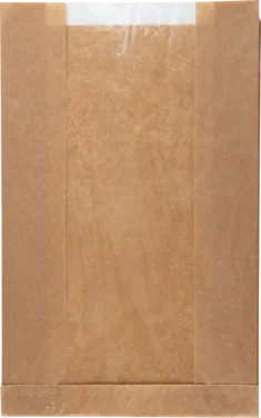 Bakerpose med Vindu 15x29x3,5cm Brun Papir/pe