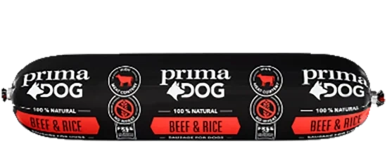 Prima Dog Biff & Ris Pølse 800g