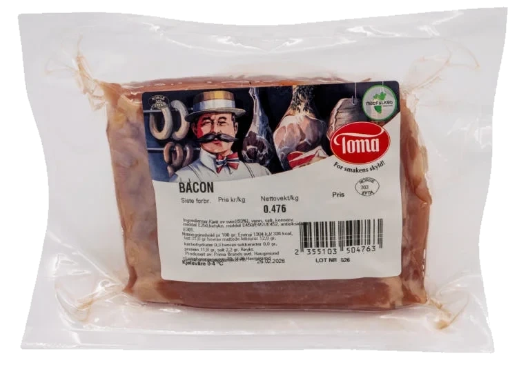 Bacon Røkt Bit Ca300g Toma Mat