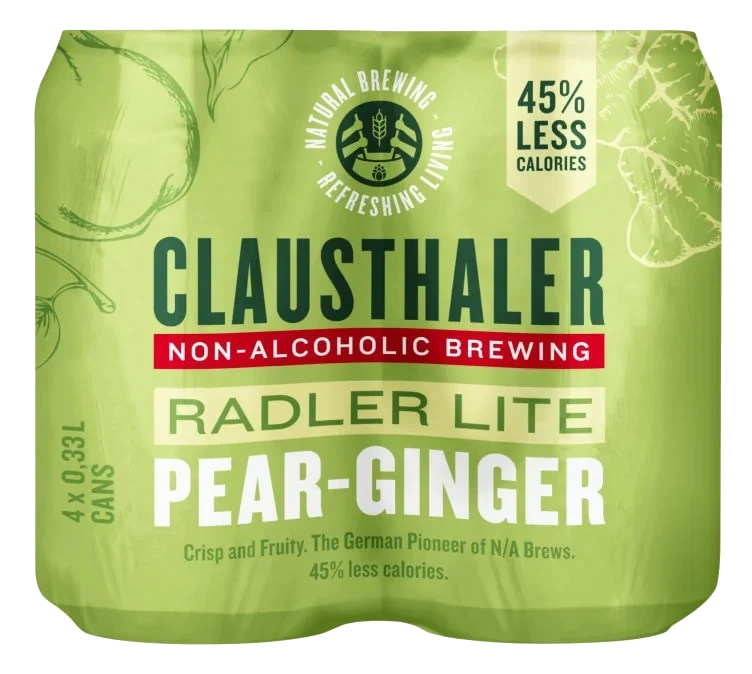 Clausthaler Radler Lite Pear Ginger 0,33lx4 boks