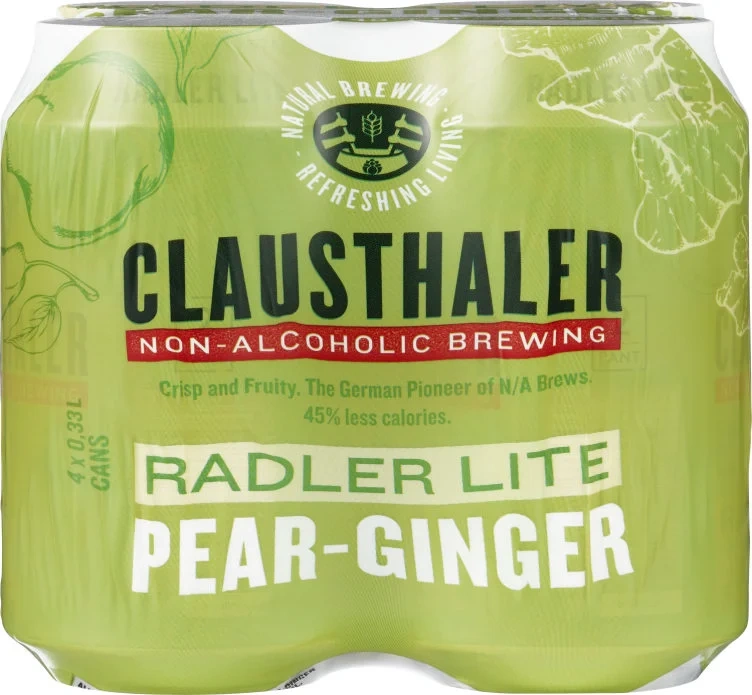 Clausthaler Radler Lite Pear Ginger 0,33lx4 boks