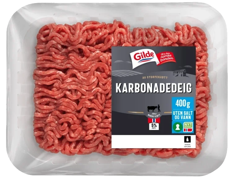 Gilde Karbonadedeig u/Salt/Vann 400g Enh