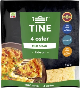 Ekte Revet Ost 4 Oster 250g Tine