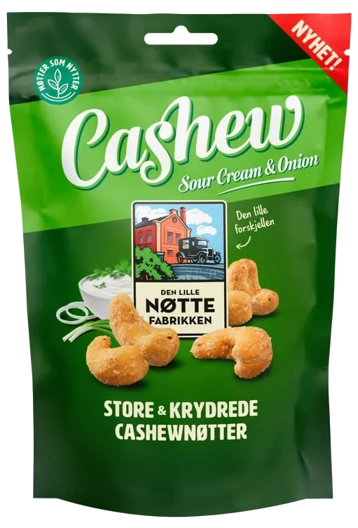 Cashewnøtter Sourcream&Onion 150g Dln