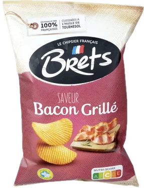 Potetchips m/grillet Bacon 125g Brets