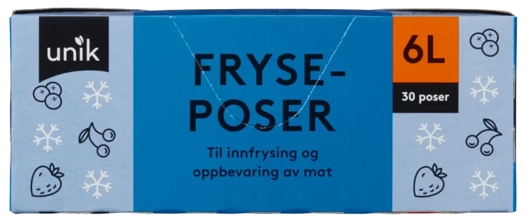 Fryseposer 6l 30stk Unik