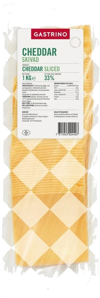 Cheddar Skivad 33%