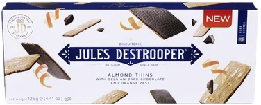 Jules Destrooper Almond Thins Chocolate & Orange 125g