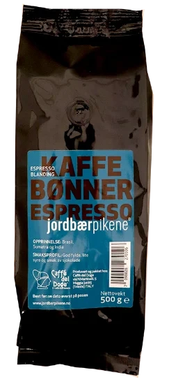 Kaffebønner Espresso 500g Jordbærpikene