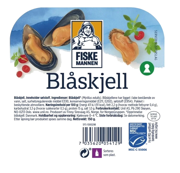 Blåskjell 150g Fiskemannen