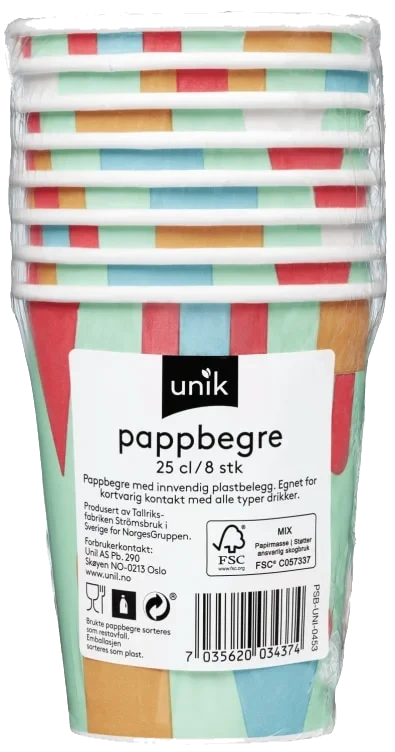 Pappbeger 25cl Barn Unik