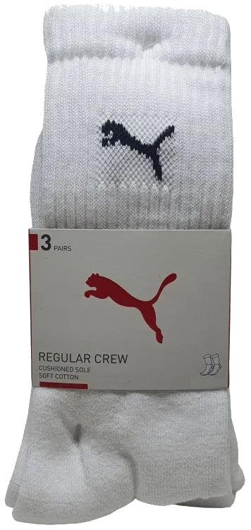 Crew Sock 3pk Hvit 43/46 Puma