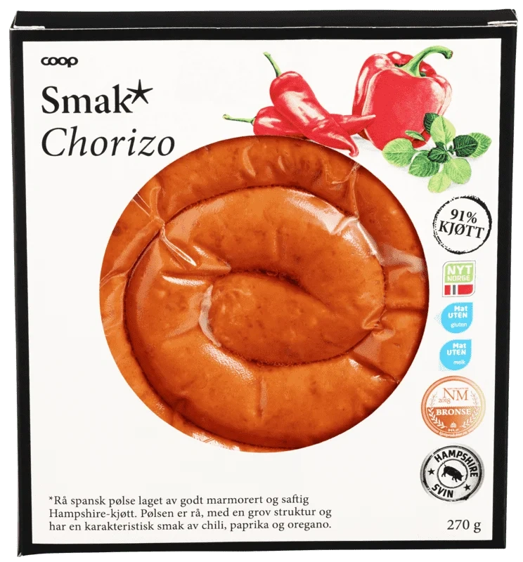 Coop Smak Rå Chorizo Spiral 270g
