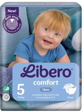 Libero Comfort 5 Åpen Bleie 9–14 Kg, 24 stk