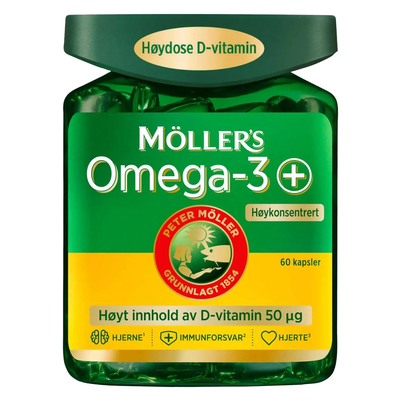 Gull Omega-3+ Høykonsentrert Ekstra D-vitamin