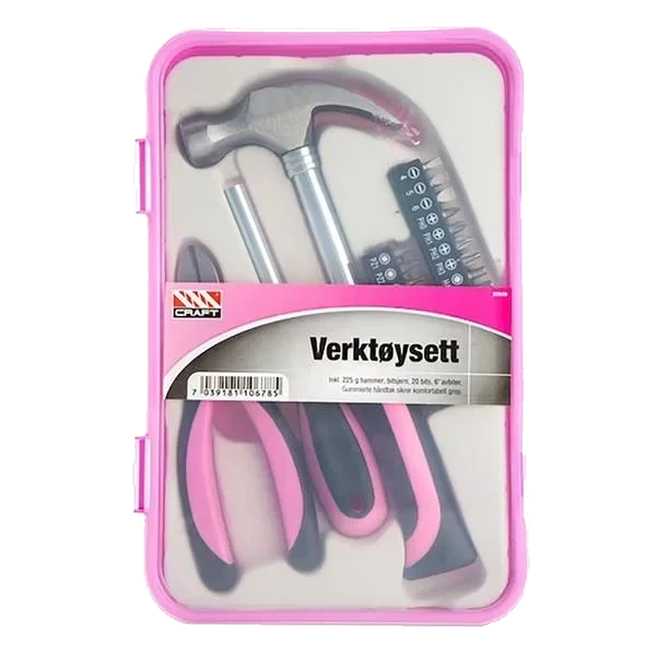 Verktøysett, Rosa - 23 Deler