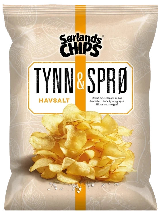Tynn&Sprø Chips Havsalt 170g Sørlandschips