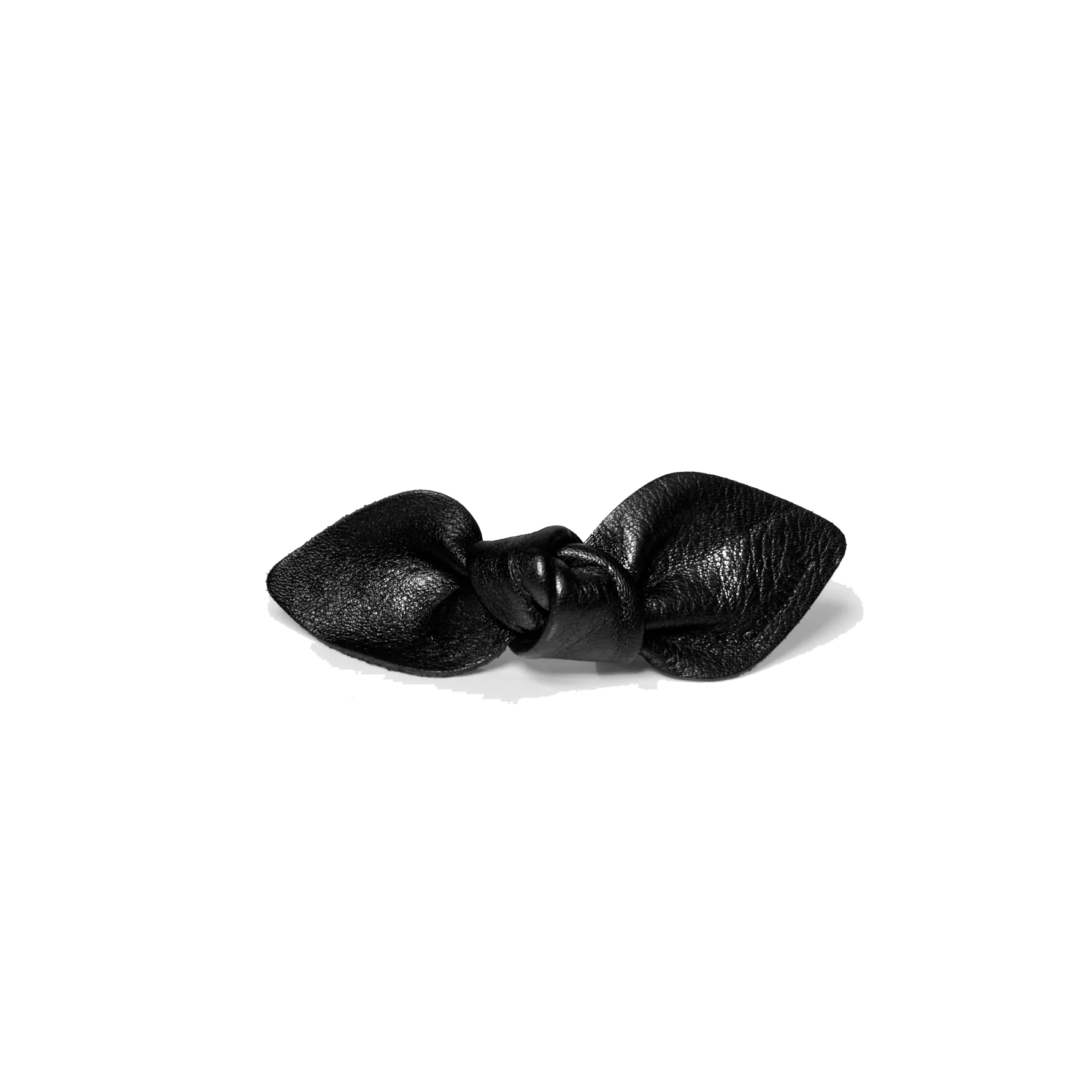 Corinne Leather Bow Small On Hair Clip Black