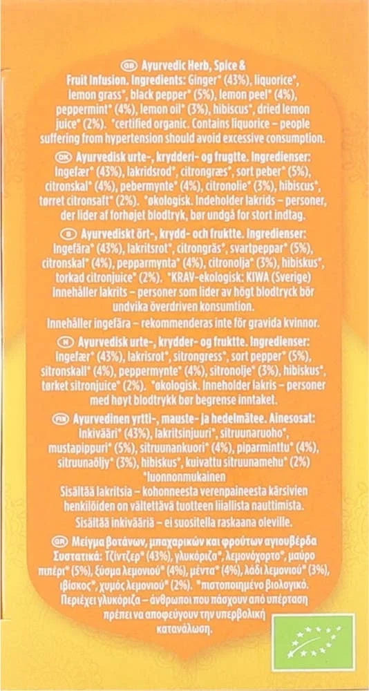 Økologisk Ginger lemon te
