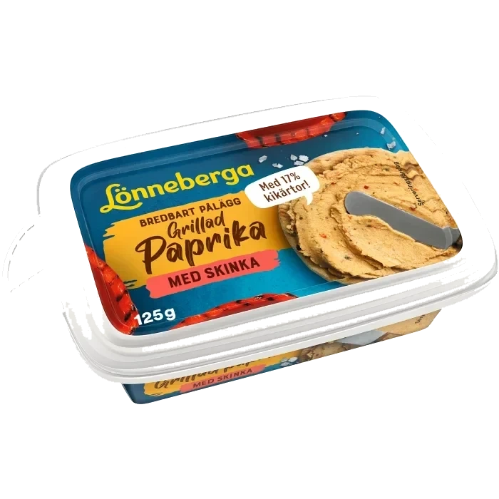 Bredbart pålägg Grillad paprika 125g Lönneberga
