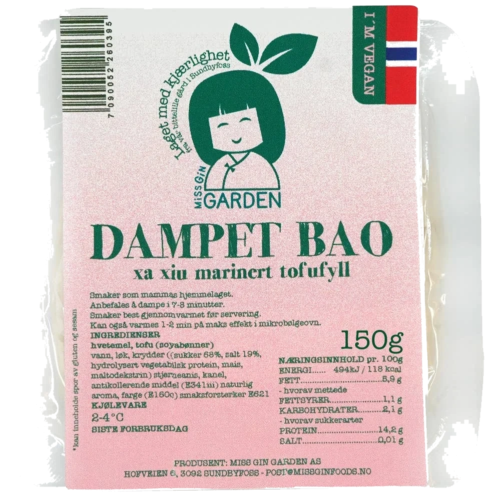 Vegansk dampet bao bolle fylt med tofu