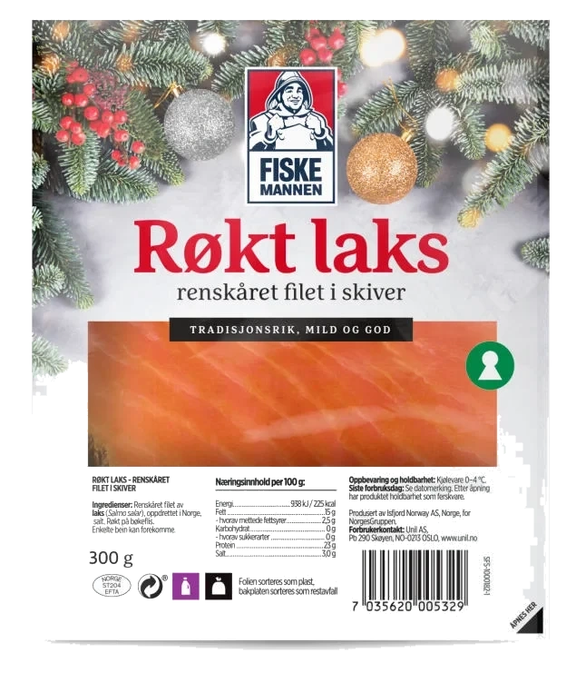 Laks Røkt skivet 300g Fiskemannen