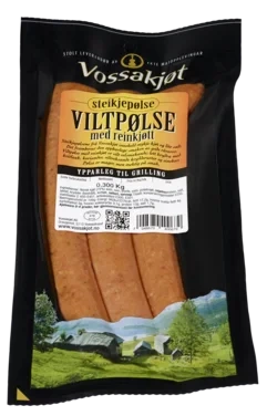 Steikjepølse Viltpølse med Reinkjøt 300g Vossakjøt