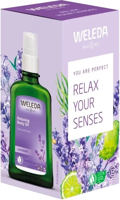 Gavesett med Weleda Relaxing Body Oil (100 ml) og Aroma Shower Relax (200 ml)