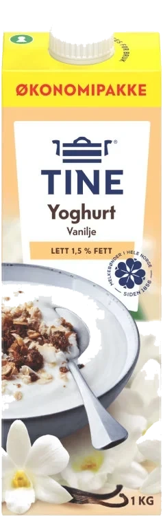 Tine Lettyoghurt Vanilje 1kg