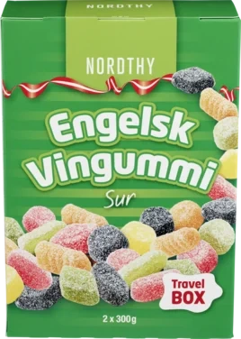 Nordthy Travel Box Sur Engelsk Vingummi 600g