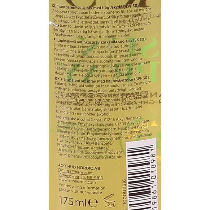 Solspray Transparent SPF 30