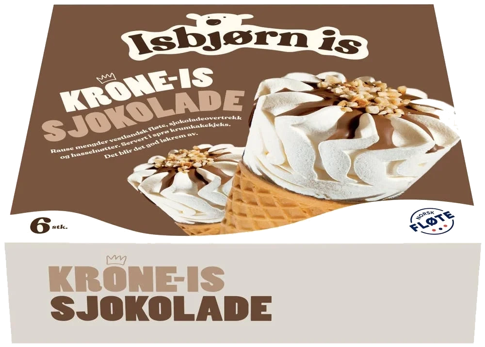 Krone-is med sjokolade
